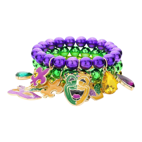 mardi gras charm bracelet