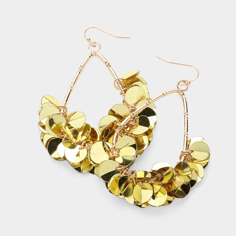 Gold sequin earrings