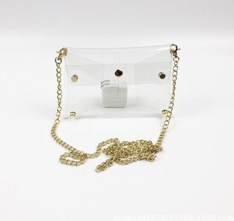 Clear bag small w/gold accent