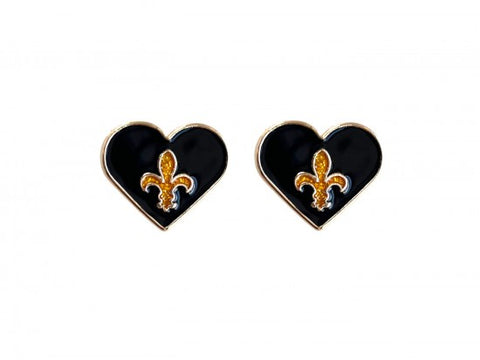 Fleur de lis heart earrings