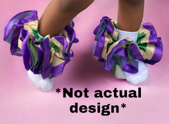 Size 3 years-adult Mardi Gras Ankle Rufflets style 4