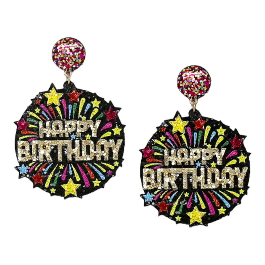Confetti color birthday earrings