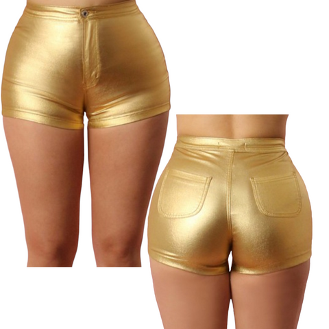 *Gold metallic jean shorts (stretchy)