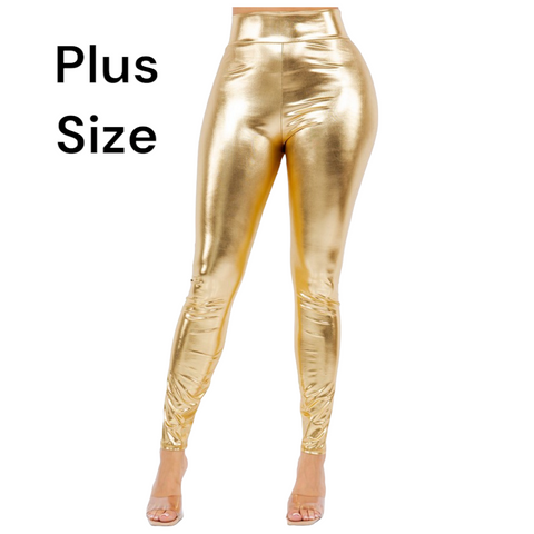 Metallic gold tights