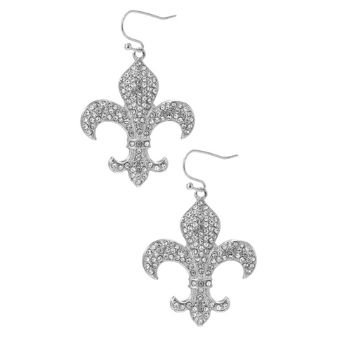 Bling fleur earrings silver (XL sized)