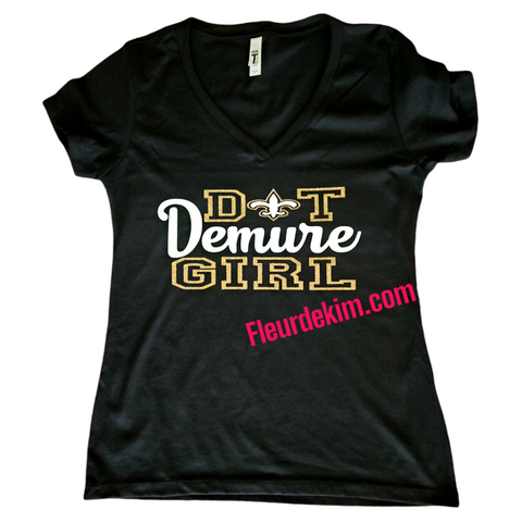 Dat "DEMURE" Girl trendy tshirt (glitter)