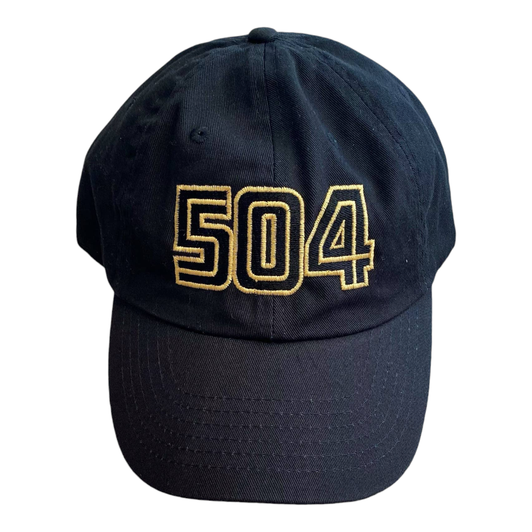 504 black/gold embroidery cap