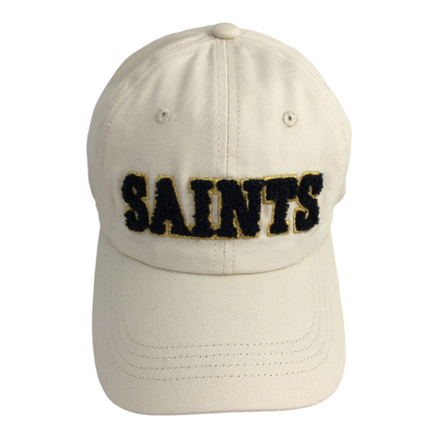 Beige saints chenille cap