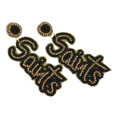 Saints beaded earrings