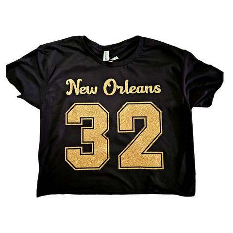 32 crop black & gold