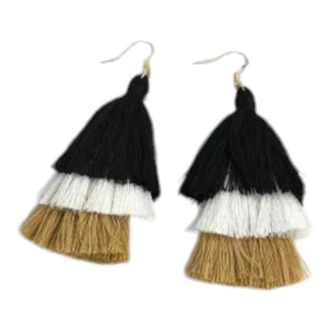 3 color tassel earrings