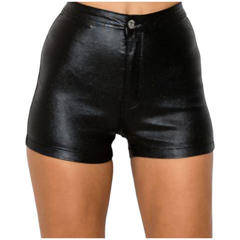 Black metallic jean shorts (very stretchy)