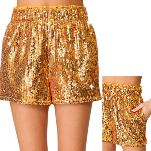 Gold sequin shorts