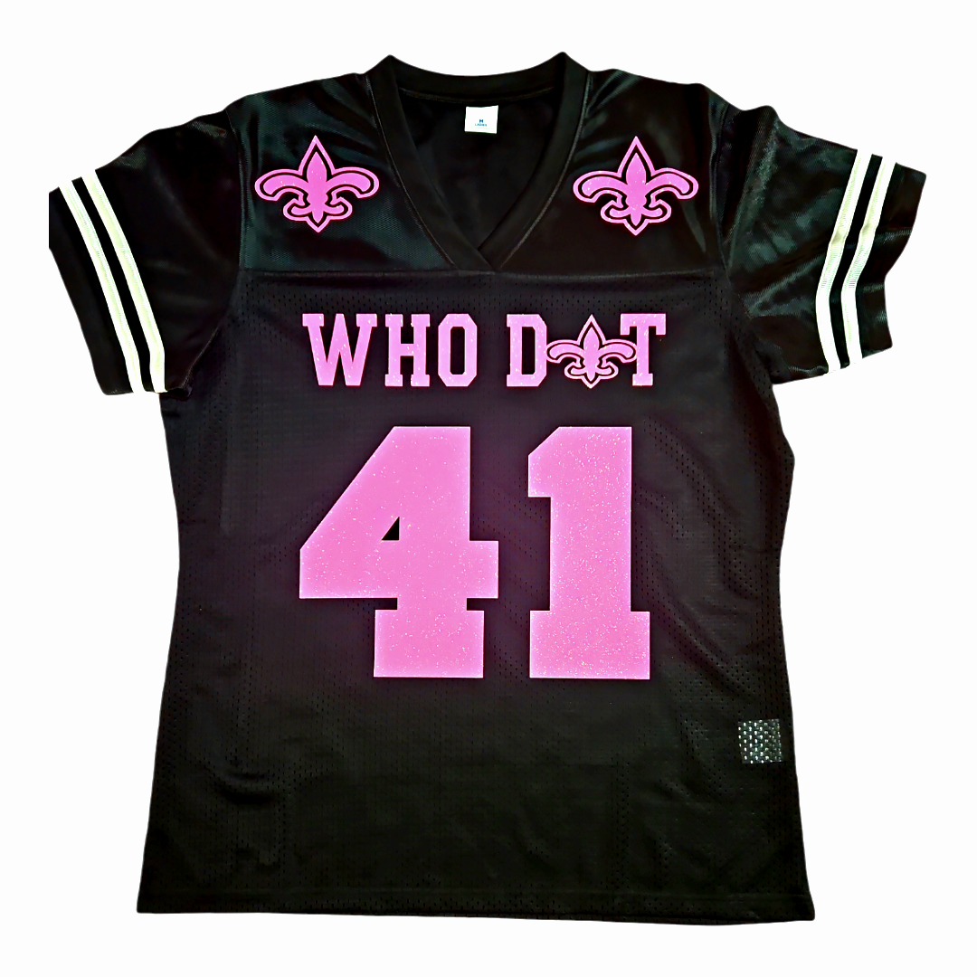 41 pink sparkly jersey (order a size up)