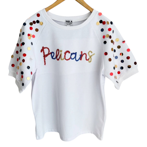 Pelicans shirt w/big sequins (oversized)