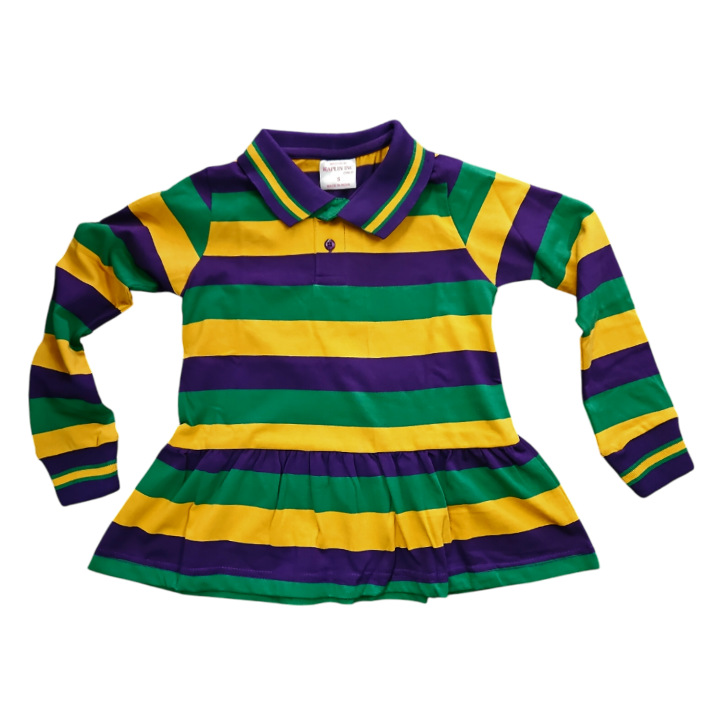 Kids Mardi Gras striped tunic/shirt