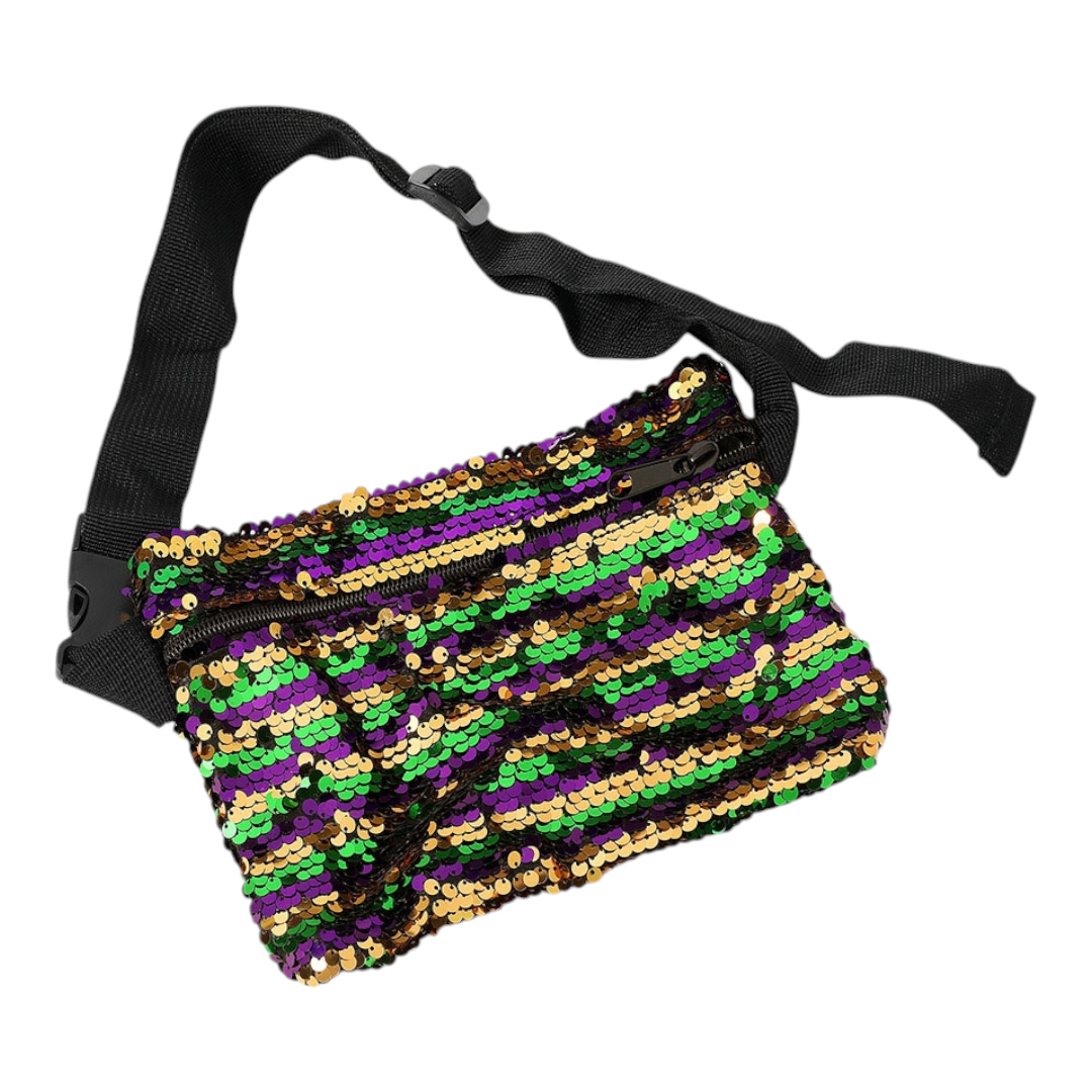 Mardi Gras sequin fanny pack