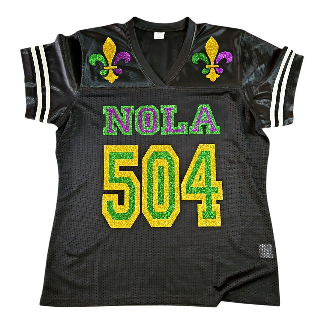 Mardi Gras 504 sparkly Jersey *see description*