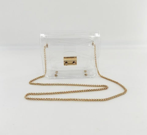 Clear bag w/gold accent