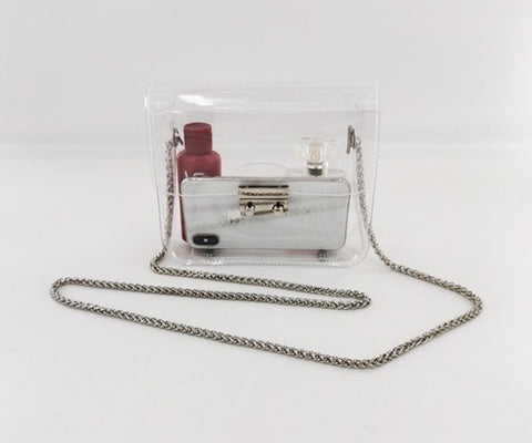 Clear bag w/silver accent
