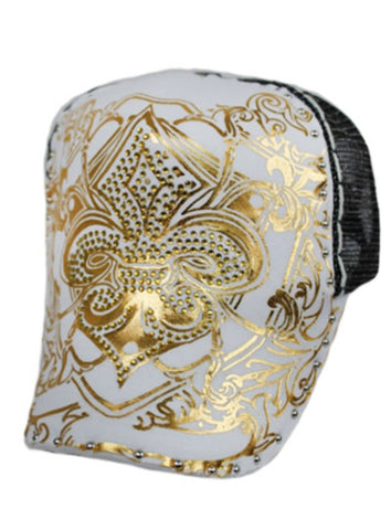 Gold/white Snapback with black