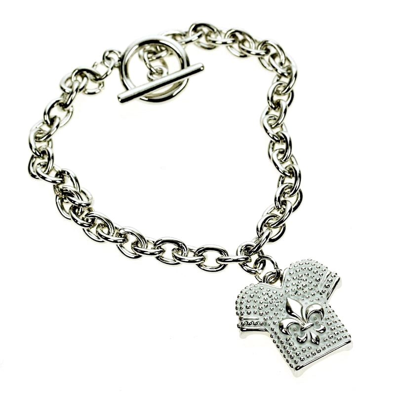 White/silver jersey bracelet